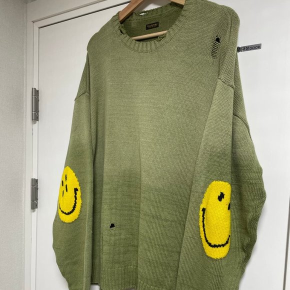 COPY - Kapital 5G Smiley Distressed Knit Sweater - Picture 8 of 8